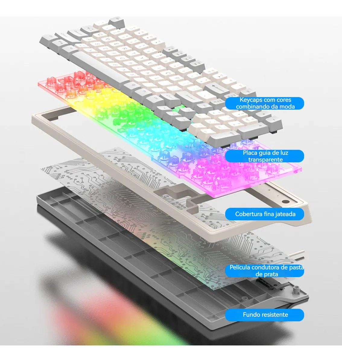 Teclado Mecânico Com Fio Conjunto De Mouse Luz De Fundo Rgb - Imagem 10