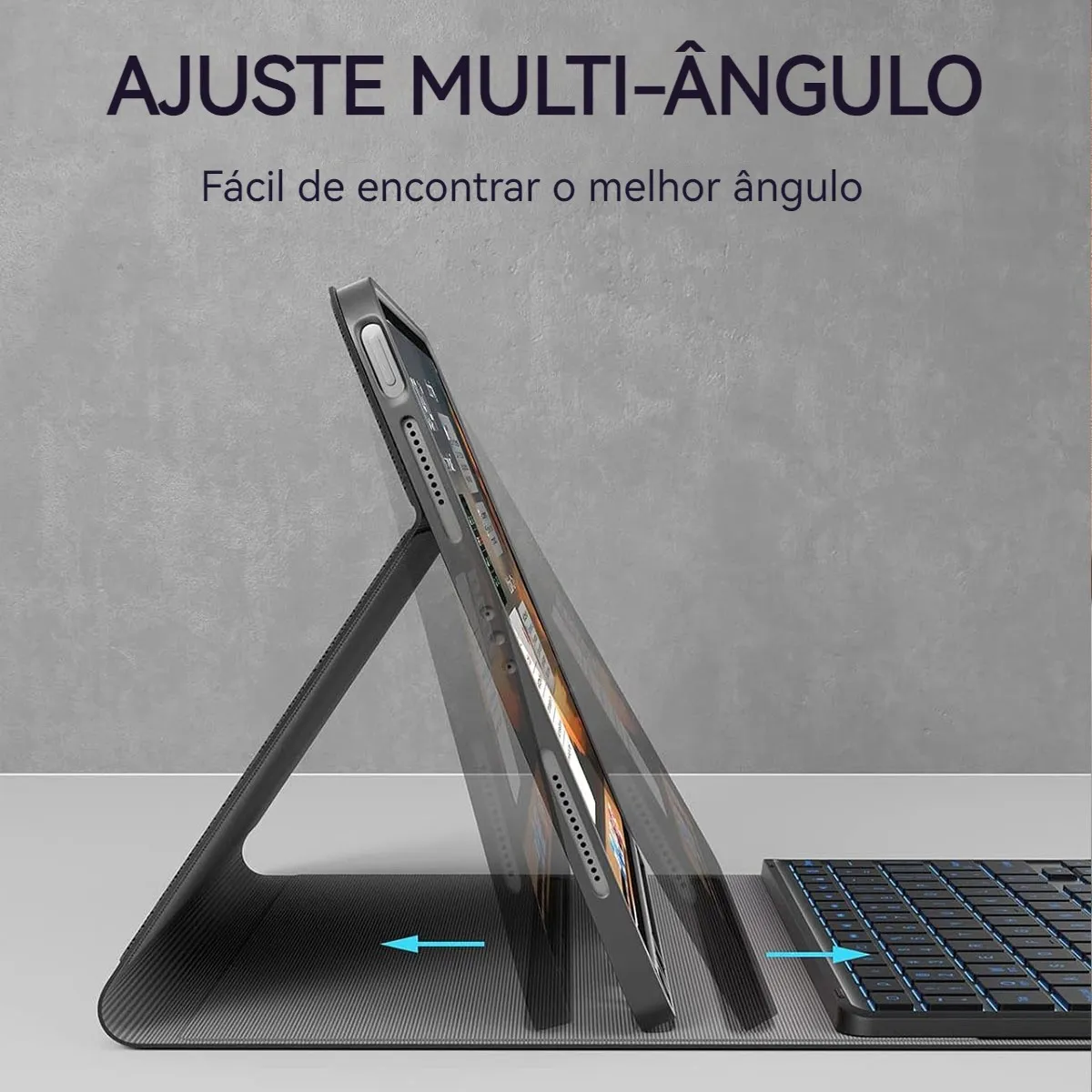 Teclado Bluetooth Touch + Capa Para iPad 9ª/8ª/7ª Geração - Imagem 7
