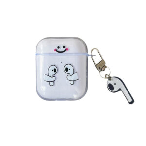 Cute and Creative Suitable for AirPods 1/2 Generation Fun Smiling Face Headphone Protective Cover Apple Pro 3 Generation Transparent Soft Shell