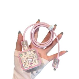 HelloKitty data cable protective cover Apple 15 mobile phone winding rope iPhone14pro fast charging 20w shell 13