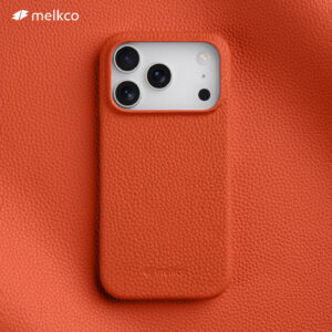 Melkco é adequado para capa de celular Apple 17Pro Max, couro genuíno 16Pro suporte magnético de sucção Magsafe17 capa protetora
