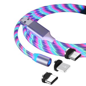 Streamer magnetic attraction line 360 degree blind attraction magnetic round streamer charging line for Android Apple typec line