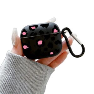 Rose red black leopard print suitable for AirPods 1/2 generation protective case, Apple Pro/3 wireless Bluetooth headphone cover