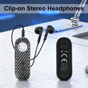 Fone de ouvido Bluetooth veicular tipo clipe AKZ Q26, fone de ouvido sem fio retrátil de lado único para negócios, com tela digital