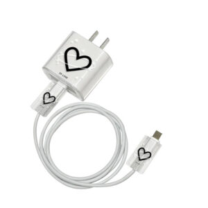 Transparent Black Love Suitable for Apple 18w/20w Charger Protective Cover Bite Wire Data Cable Protection Rope TPU Soft