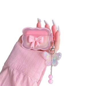 For Apple Girl Sizzy Bow Airpods pro2345 Generation Protective Cover Ear Case Wave Soft Case