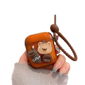 Ins Style caramel Three-Dimensional Bear with Chain AirPodspro Protective Case for Apple Wireless Bluetooth Earphone Case