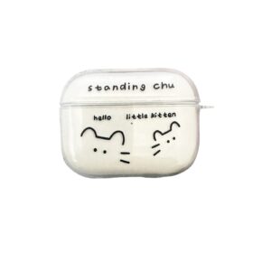 Line Cat AirPods Protective Case Protective Case Apple Bluetooth Headset Instagram Style Transparent in stock