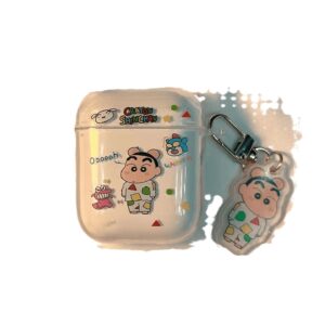 Transparent Cartoon Crayon Shin New AirPods Protective Case Silicone Apple Ultra-thin Pendant Cute Men and Women