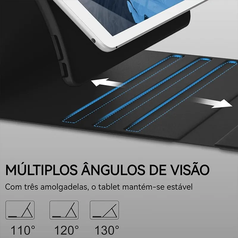 Kit Capa + Rato + Teclado Bluetooth Recarregável Para Tab A8 - Imagem 3