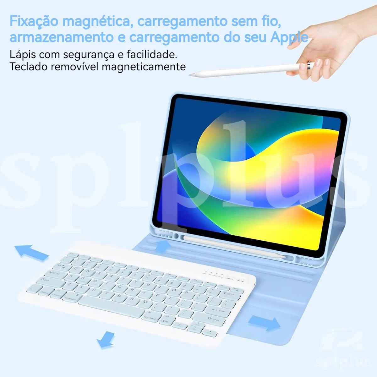 Capa Tablet Para iPad 7/8/9 Geração 10.2 Com Mouse E Teclado - Imagem 6