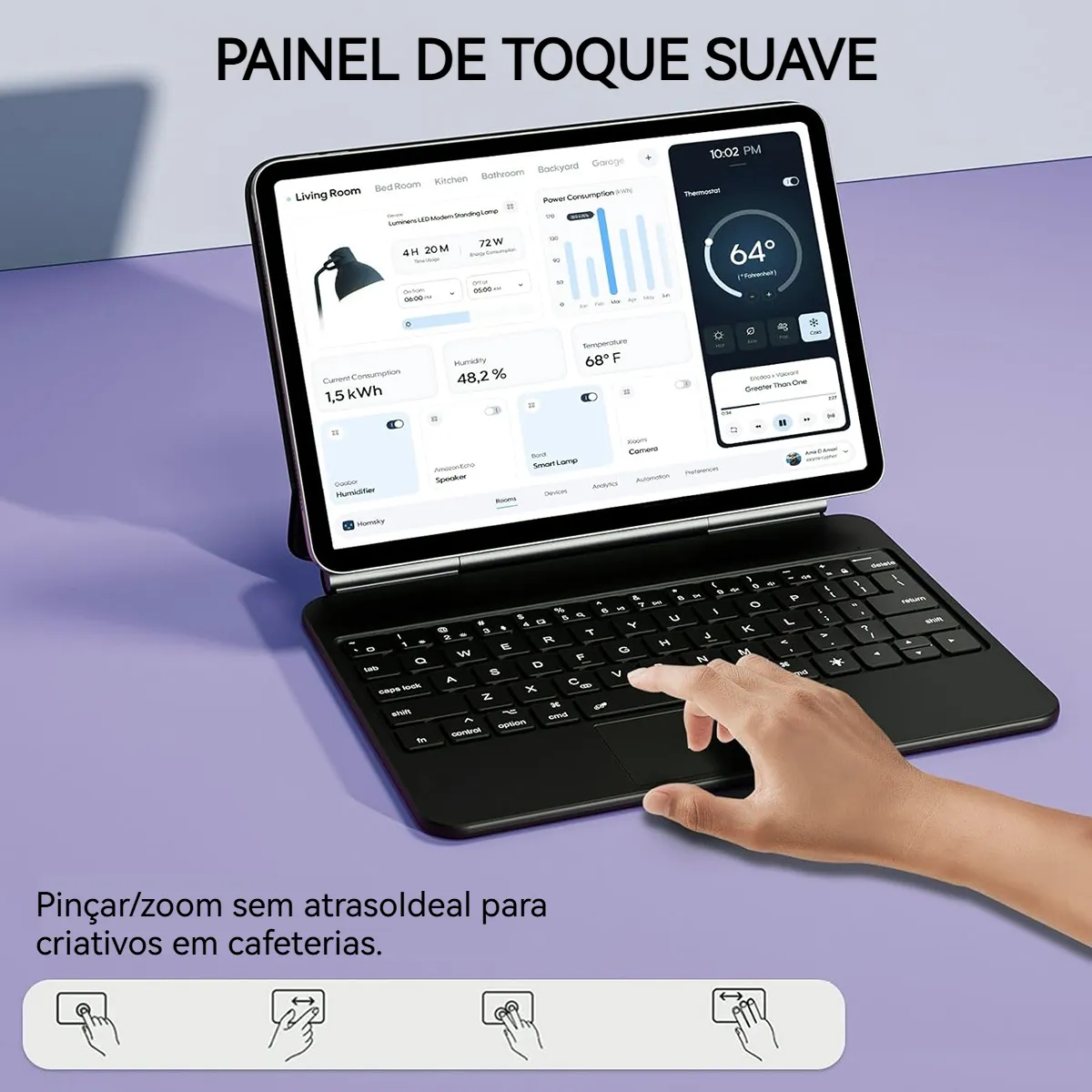 Capa De Teclado Mágico Magnético Para iPad Pro11/air4,air5 - Imagem 10
