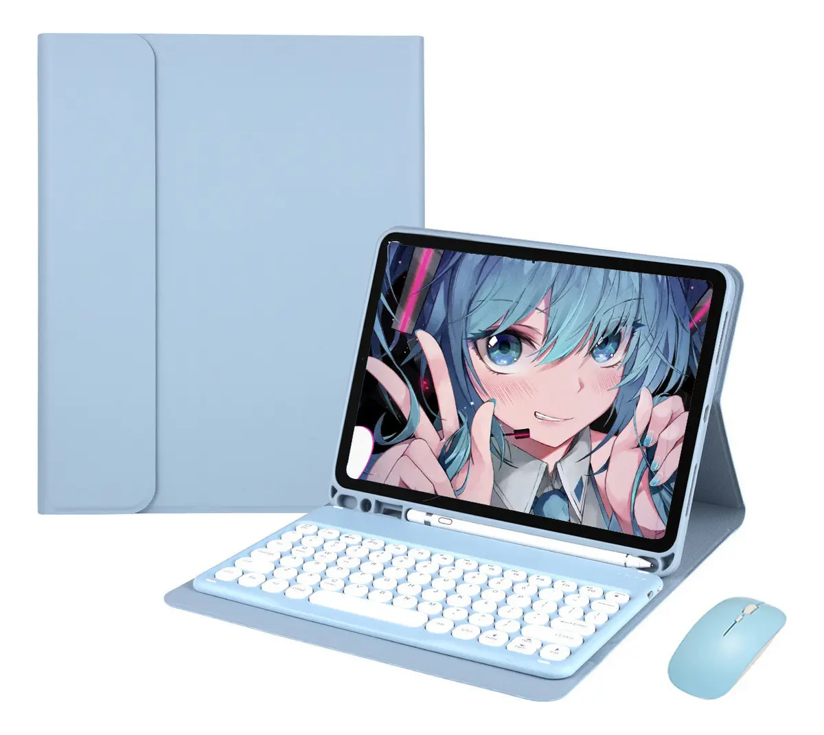 Teclado Redondo, Capa, Mouse Para Samsung S6 Lite P620 P625 - Imagem 15