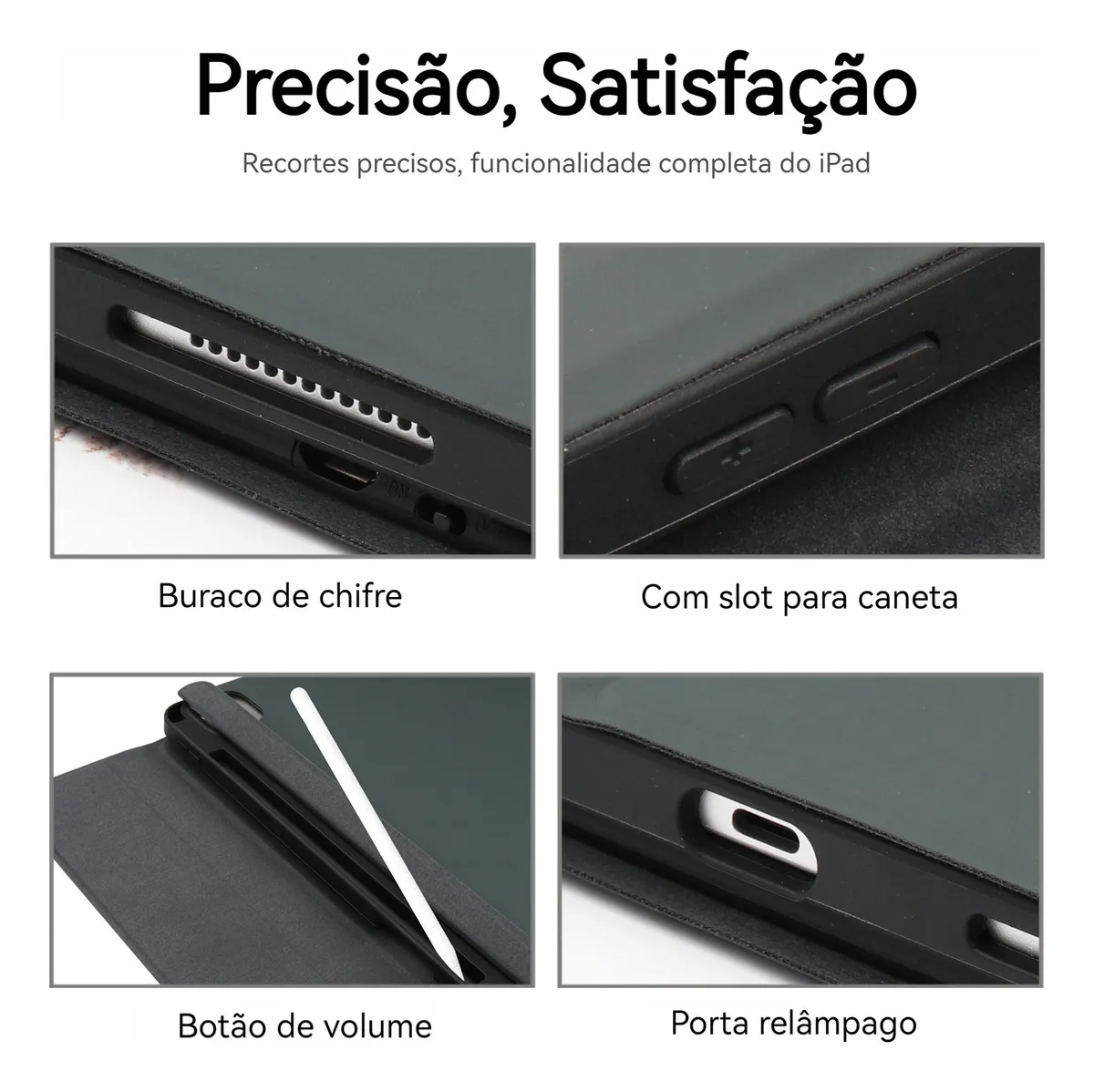 Kit Capa Tablet + Teclado Redondo + Mouse Para iPad 9ª/8ª/7ª - Imagem 9