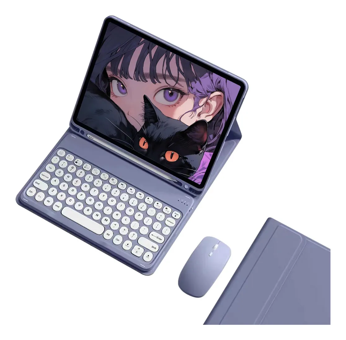 Teclado Redondo, Capa, Mouse Para Samsung S6 Lite P620 P625 - Imagem 10