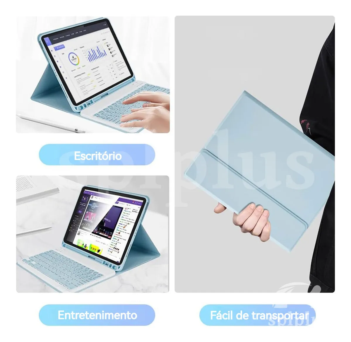 Capa Para iPad Pro 11 Polegadas 2024 Com Teclado+mouse Kit - Imagem 10