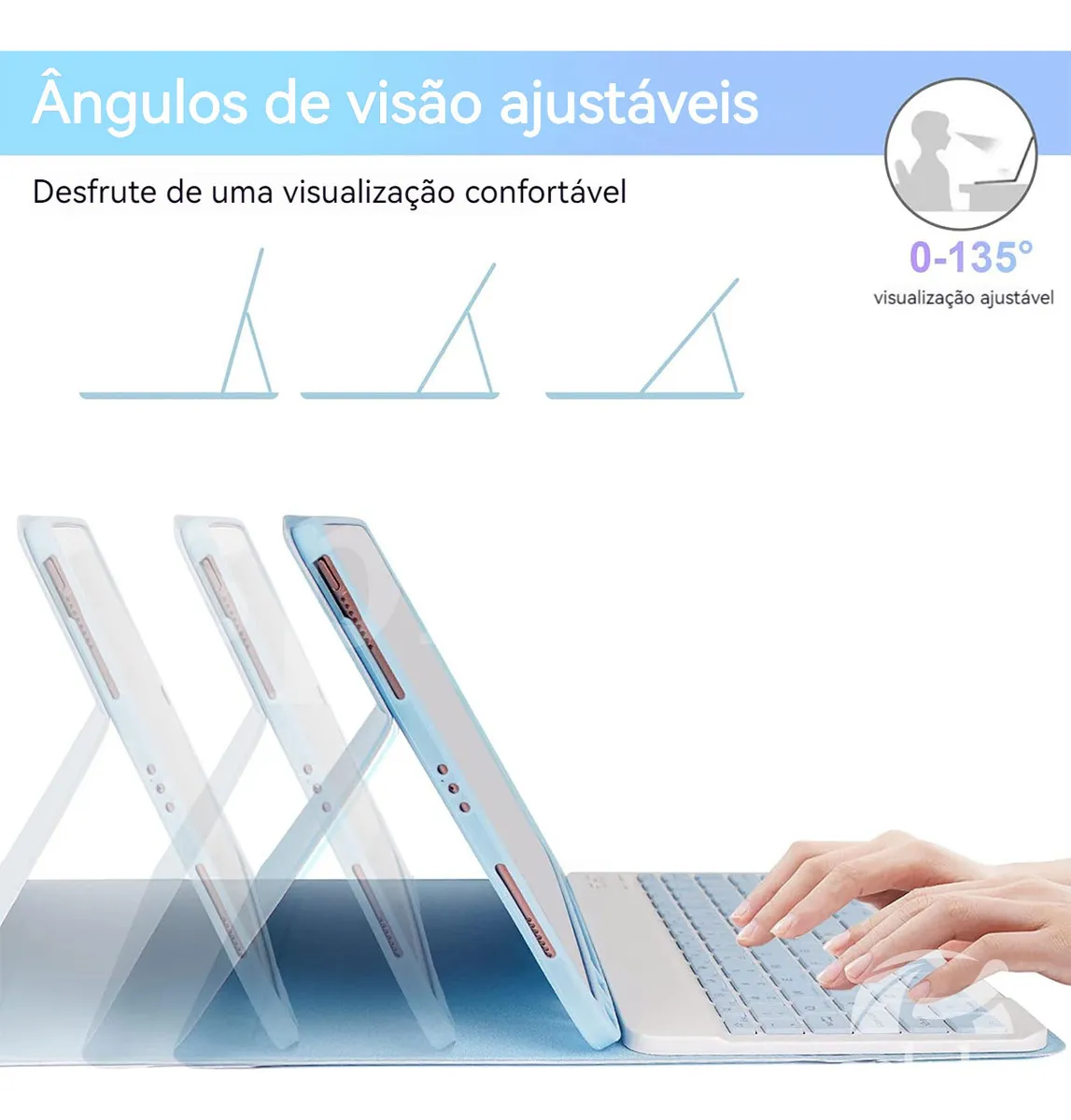 Teclado Bluetooth + Mouse + Capa Para Tab S7 Fe/s8 Plus/s7 + - Imagem 3