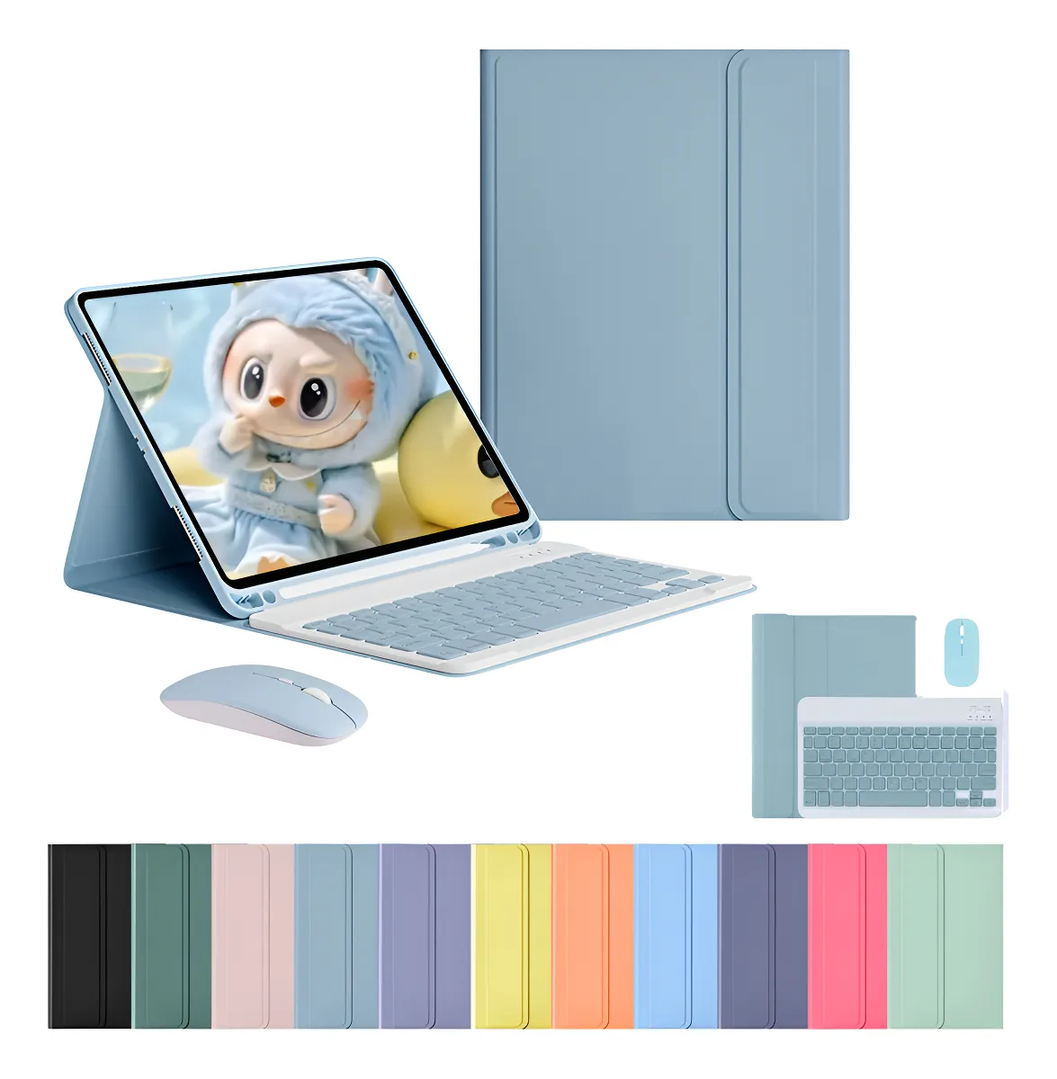 Capa Tablet Para iPad 7/8/9 Geração 10.2 Com Mouse E Teclado - Imagem 13