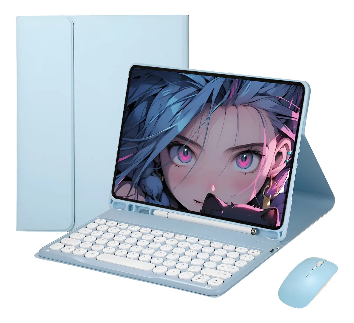 Teclado Redondo, Capa, Mouse Para Samsung S6 Lite P620 P625 - Imagem 11