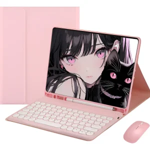 Teclado Redondo, Capa, Mouse Para Samsung S6 Lite P620 P625