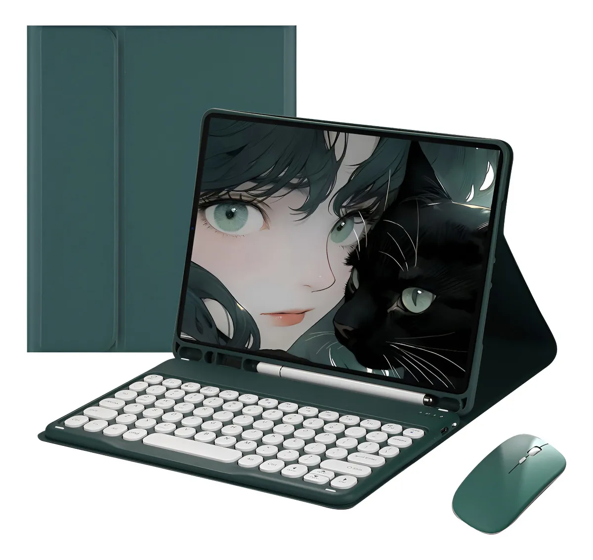 Teclado Redondo, Capa, Mouse Para Samsung S6 Lite P620 P625 - Imagem 12