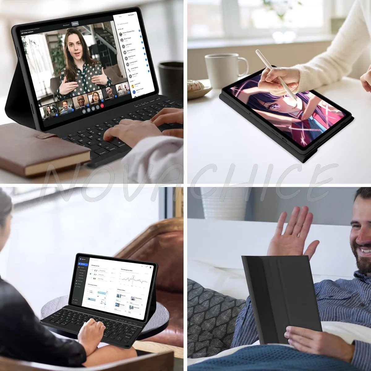 Capa Com Teclado Bluetooth E Mouse Para Samsung Tab S6 Lite - Imagem 3