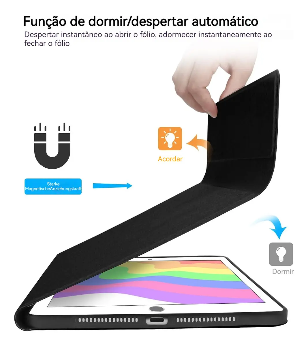 Kit Capa Tablet + Teclado Redondo + Mouse Para iPad 9ª/8ª/7ª - Imagem 4