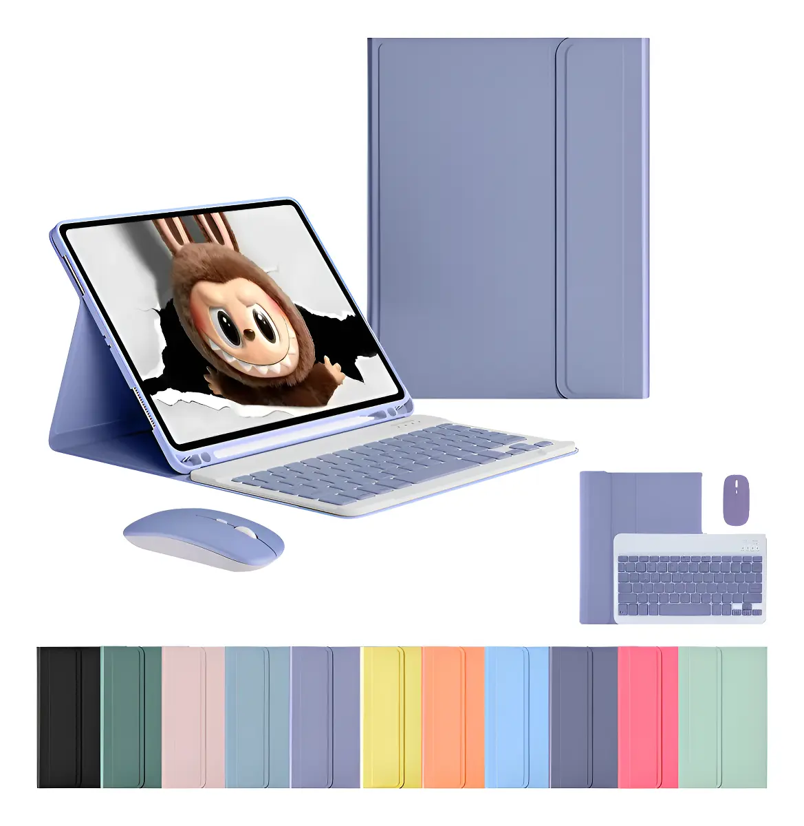 Capa Tablet Para iPad 7/8/9 Geração 10.2 Com Mouse E Teclado - Imagem 14