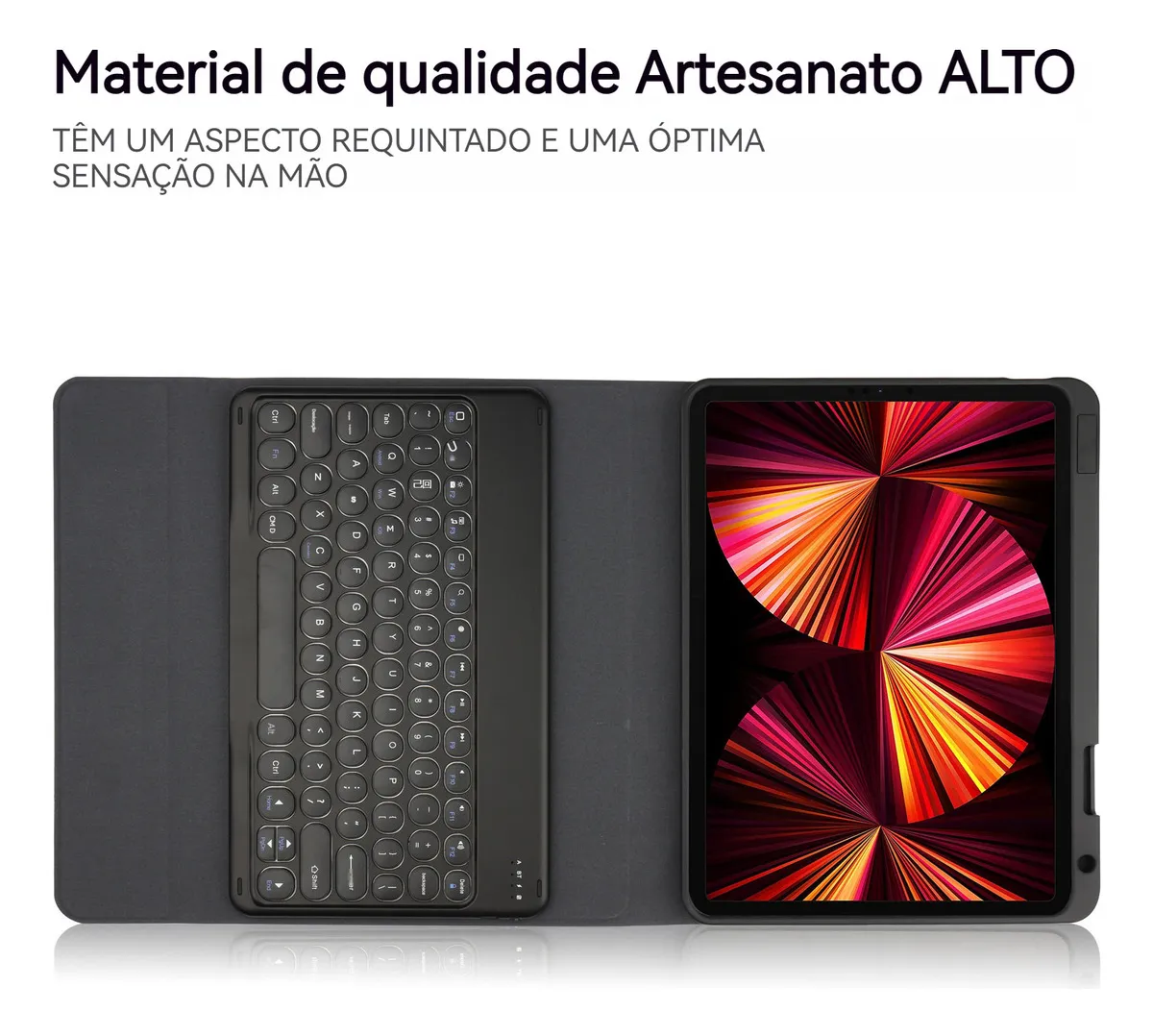 Teclado Redondo, Capa, Mouse Para Samsung S6 Lite P620 P625 - Imagem 7