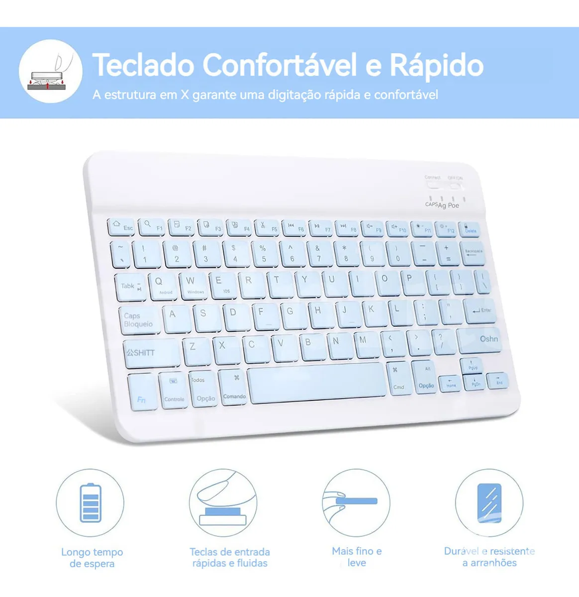 Teclado Bluetooth + Mouse + Capa Para Tab S7 Fe/s8 Plus/s7 + - Imagem 5