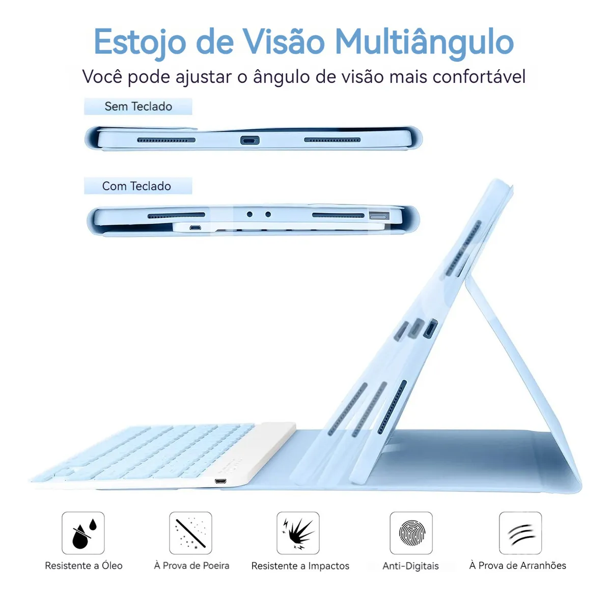 Capa Tablet Para iPad 7/8/9 Geração 10.2 Com Mouse E Teclado - Imagem 5