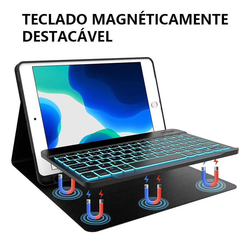 Capa ,teclado Retroiluminado, Mouse Para Samsung Tab S7/s8 - Imagem 7