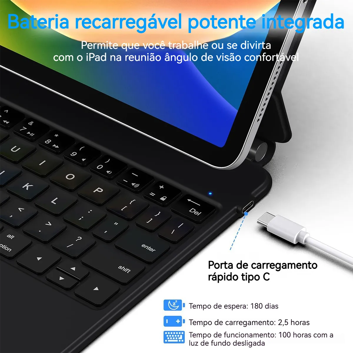Capa De Teclado Mágico Magnético Para iPad Pro11/air4,air5 - Imagem 5