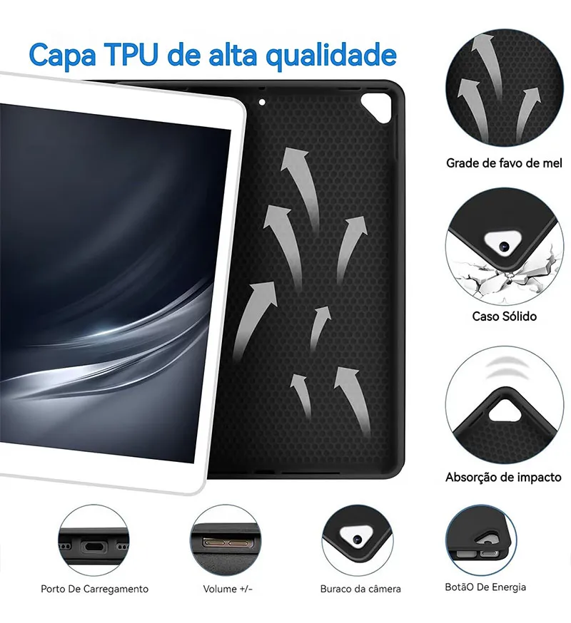 Kit Capa + Rato + Teclado Bluetooth Recarregável Para Tab A8 - Imagem 5