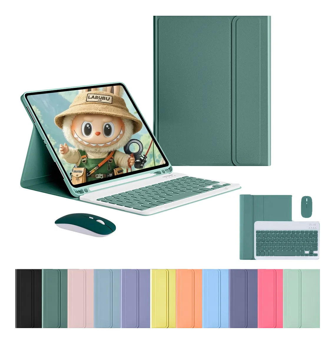 Capa Tablet Para iPad 7/8/9 Geração 10.2 Com Mouse E Teclado - Imagem 12