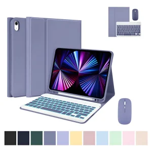 Teclado Retroiluminado + Mouse + Capa Para iPad Air5/air4